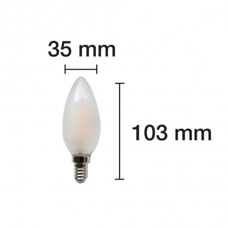 Bombilla LED Vela Mate E14 Luz Cálida (4W)