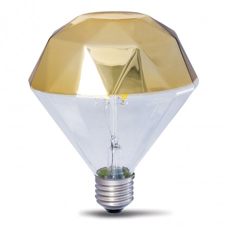 Bombilla Decorativa LED E27 Prisma Oro (10W)