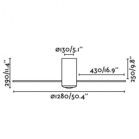 Ventilador de techo Mini Tube