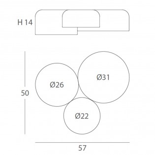 Plafón de techo Pot (3 luces)
