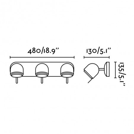 Aplique de pared Stone (3 luces)