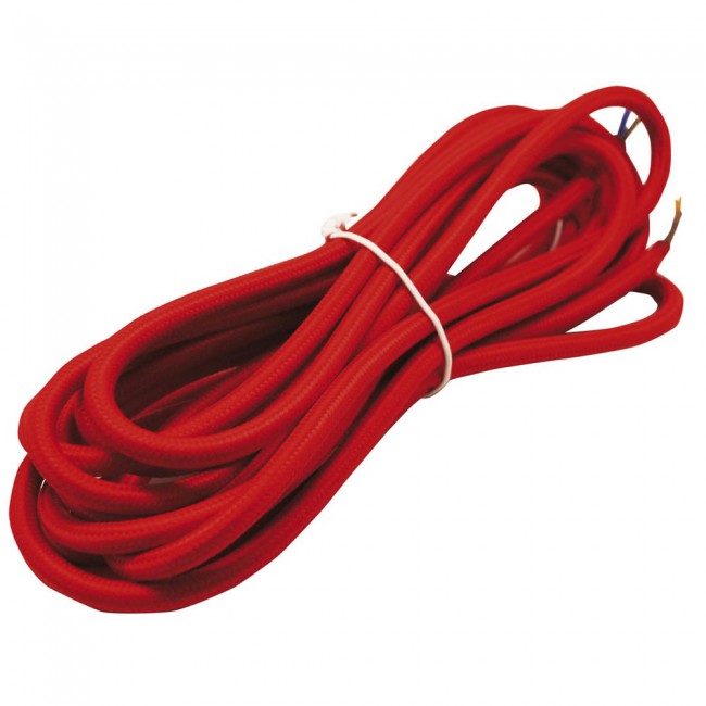 Cable textil rojo