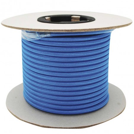 Rollo cable textil azul