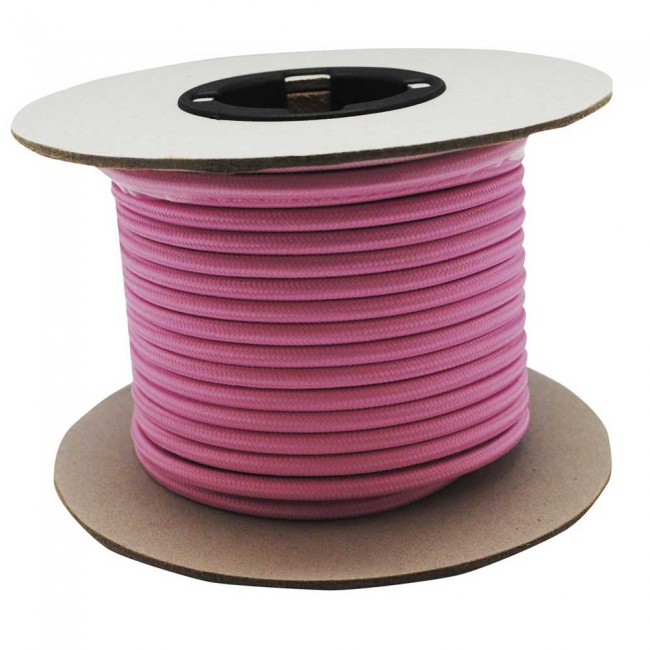 Rollo cable textil rosa Rollo cable textil rosa