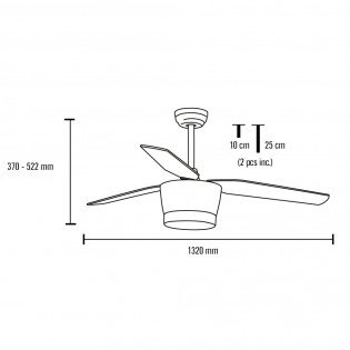 Ventilador con luz Levanto