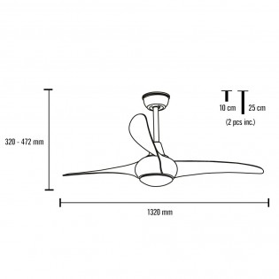 Ventilador con luz LED Sirocco