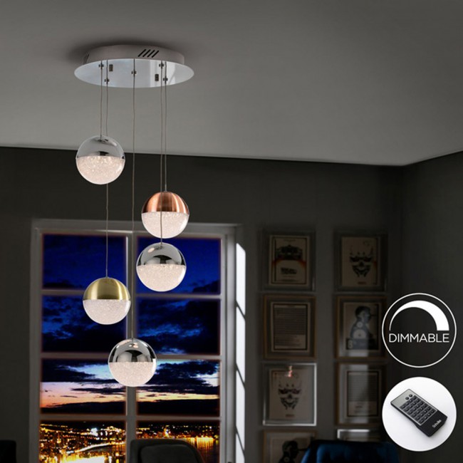 Lámpara colgante LED Sphere (5 luces)