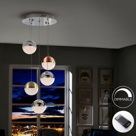 Lámpara colgante LED Sphere (5 luces)