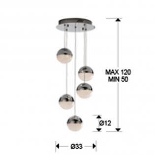 Lámpara colgante LED Sphere (5 luces)