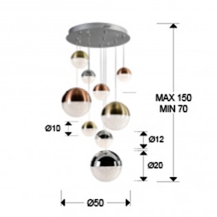 Lámpara de techo LED Sphere (9 luces)