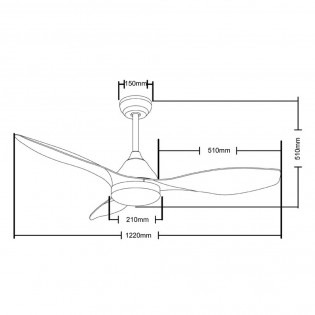 Ventilador LED Top Negro (20W)