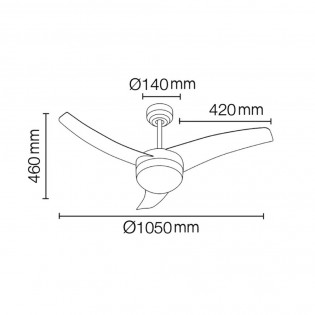 Ventilador con luz Arus Plata