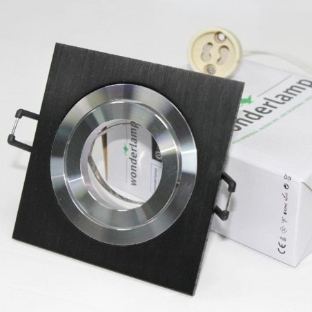 Pack 5 Focos empotrables cuadrado CLASSIC negro