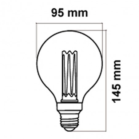 Bombilla LED decorativa E27 Globo G95 (4W)
