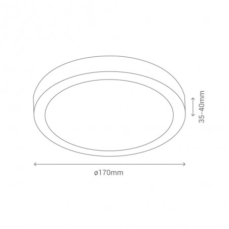 Plafón de techo redondo Surf LED (Blanco)