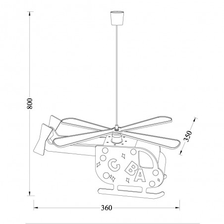 Lámpara infantil Helicóptero Rojo