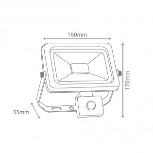 Proyector con sensor de movimiento Masini LED (Negro)