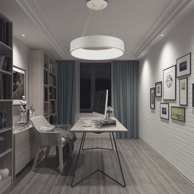lampara colgante led kubika blanca