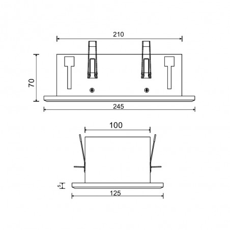 Empotrable de dos luces Metal Modern
