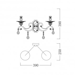 Aplique de pared Grace (2 luces)