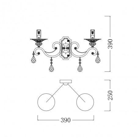 Aplique de pared Grace (2 luces)