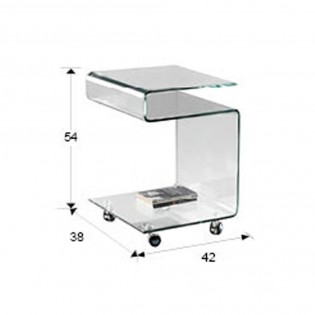 Mesa auxiliar con ruedas Glass