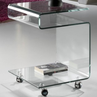Mesa auxiliar con ruedas Glass
