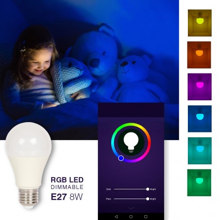 Bombilla inteligente LED E27 (8W)
