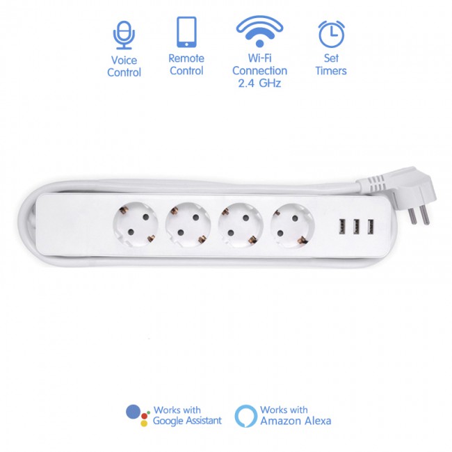 Regleta inteligente (4 enchufes + 3 USB) Regleta inteligente (4 enchufes + 3 USB)