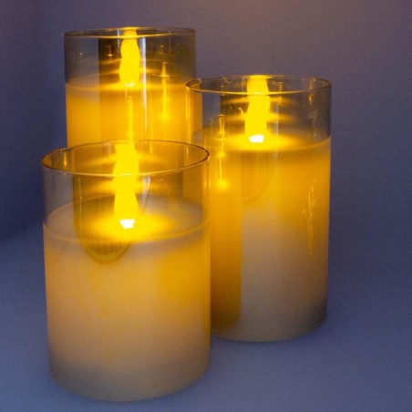 Pack 3 Velas con luz Decorativas (Doradas)