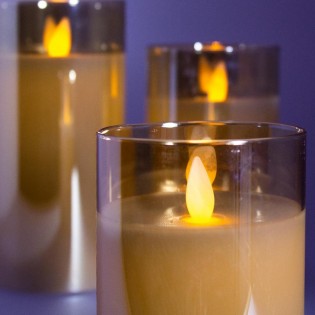 Pack 3 Velas con luz Decorativas (Doradas)