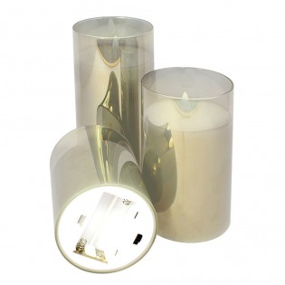 Pack 3 Velas con luz Decorativas (Doradas)