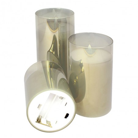 Pack 3 Velas con luz Decorativas (Doradas)
