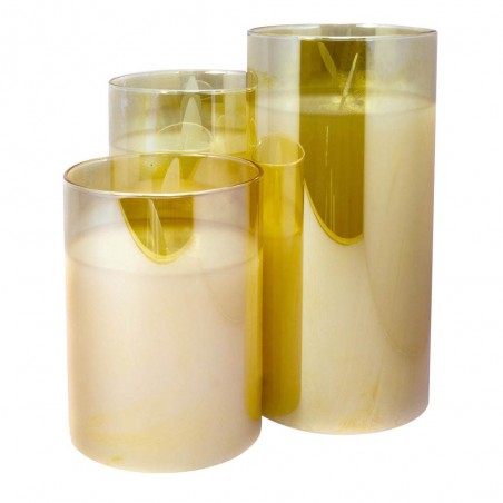 Pack 3 Velas con luz Decorativas (Doradas)