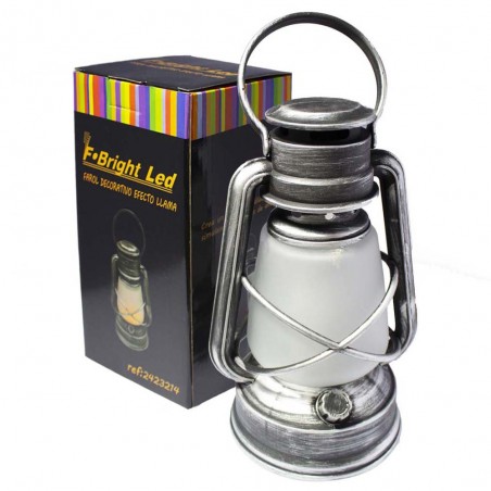 Farol decorativo con luz efecto llama