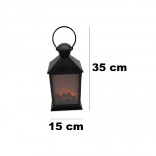 Farol decorativo con luz efecto fuego