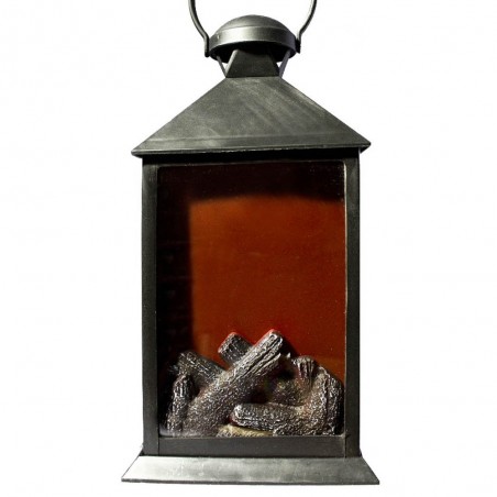 Farol decorativo con luz efecto fuego