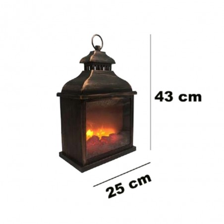 Farol decorativo con luz efecto fuego II