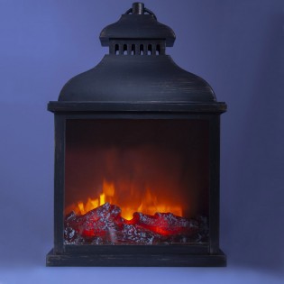 Farol decorativo con luz efecto fuego II