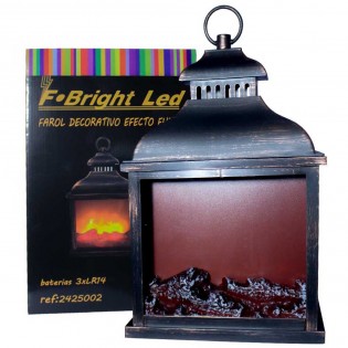 Farol decorativo con luz efecto fuego II