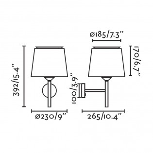 Aplique de pared Savoy (Estructura blanca)