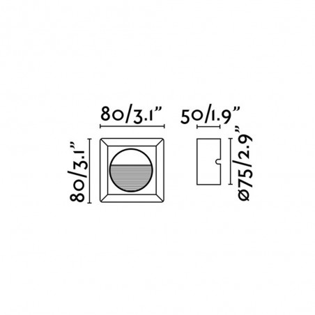 Empotrable de pared exterior LED Mini Carter (1,2W)