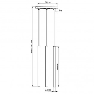 Regleta de techo Pastelo (3 luces)