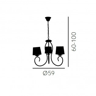 Lámpara de araña Tampico (3 luces)