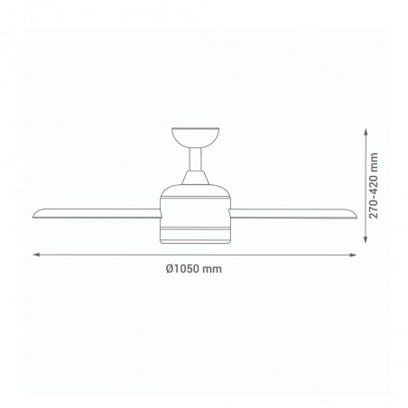 Ventilador con luz Achilia