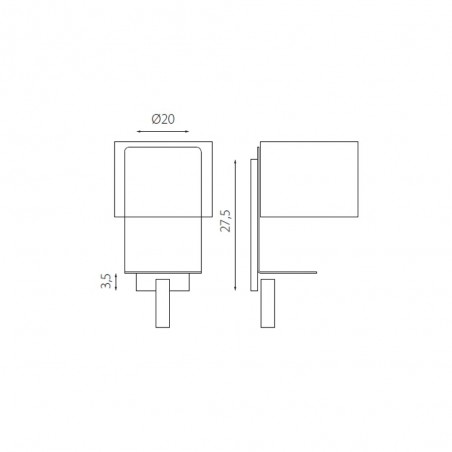 Aplique con lector LED Rum II (3W)