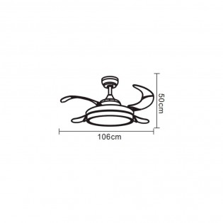 Ventilador LED Invo con aspas plegables (36W)