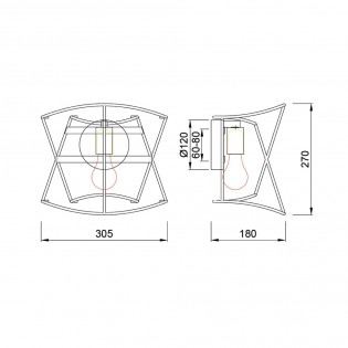 Aplique de exterior Polinesia