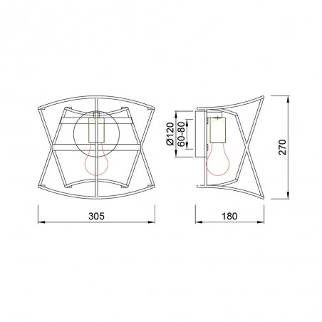 Aplique de exterior Polinesia
