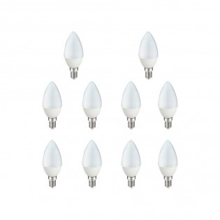 Pack 10 bombillas LED Vela E14 (4W - 4200K)